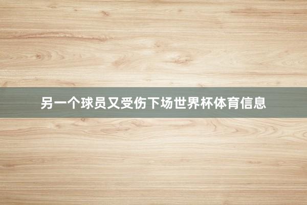 另一个球员又受伤下场世界杯体育信息