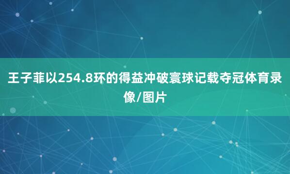 王子菲以254.8环的得益冲破寰球记载夺冠体育录像/图片
