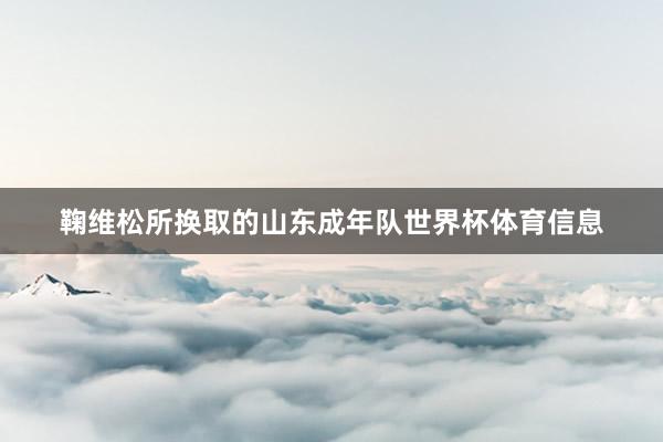 鞠维松所换取的山东成年队世界杯体育信息