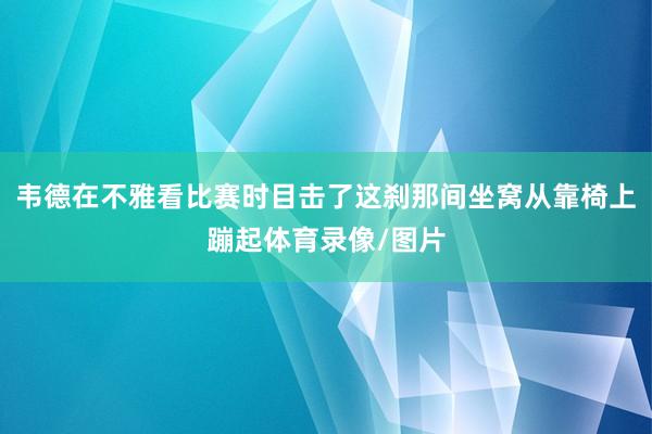 韦德在不雅看比赛时目击了这刹那间坐窝从靠椅上蹦起体育录像/图