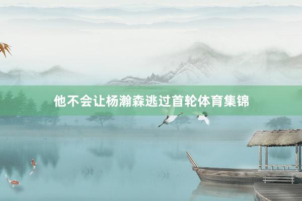 他不会让杨瀚森逃过首轮体育集锦