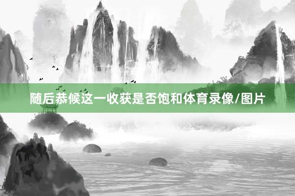 随后恭候这一收获是否饱和体育录像/图片