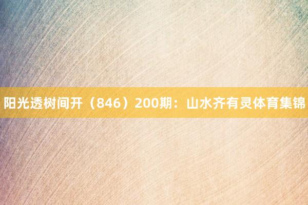 阳光透树间开（846）　　200期：山水齐有灵体育集锦