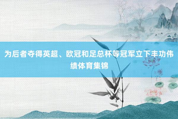 为后者夺得英超、欧冠和足总杯等冠军立下丰功伟绩体育集锦