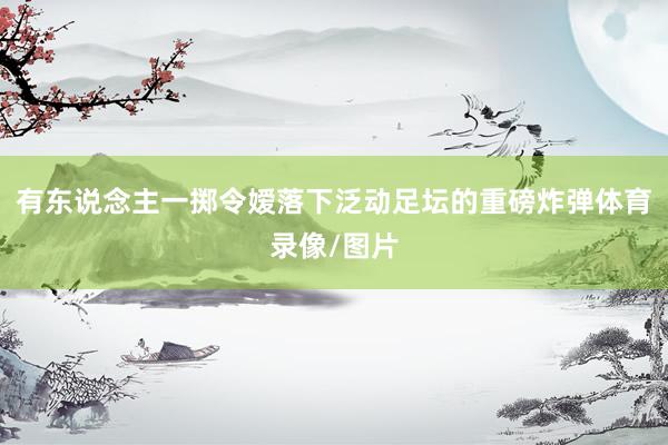 有东说念主一掷令嫒落下泛动足坛的重磅炸弹体育录像/图片