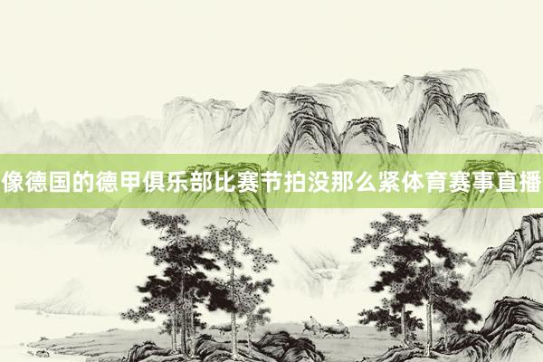 像德国的德甲俱乐部比赛节拍没那么紧体育赛事直播