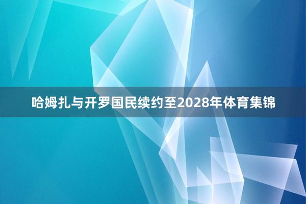 哈姆扎与开罗国民续约至2028年体育集锦