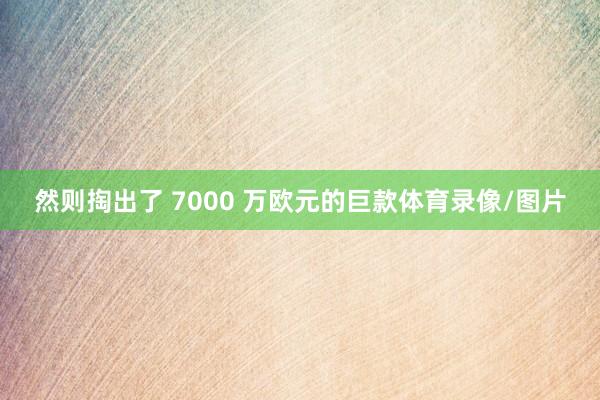 然则掏出了 7000 万欧元的巨款体育录像/图片