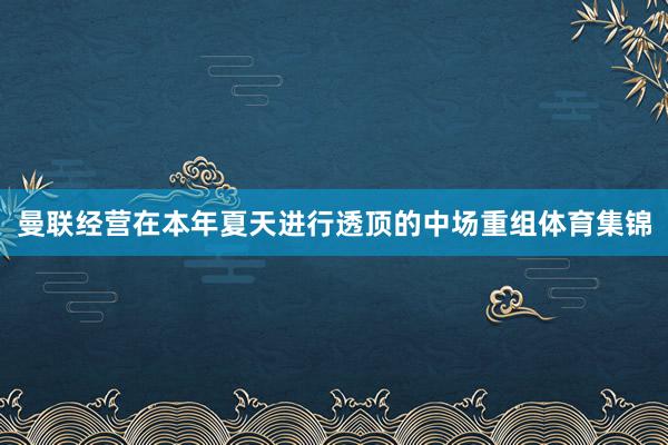 曼联经营在本年夏天进行透顶的中场重组体育集锦