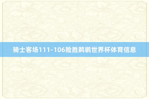 骑士客场111-106险胜鹈鹕世界杯体育信息