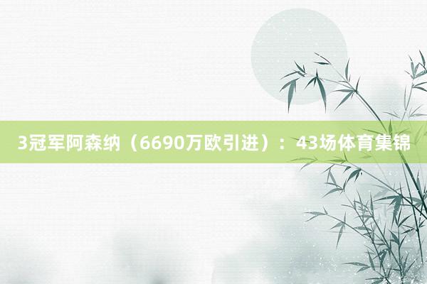 3冠军阿森纳（6690万欧引进）：43场体育集锦