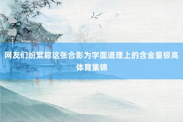 网友们纷繁称这张合影为字面道理上的含金量极高体育集锦