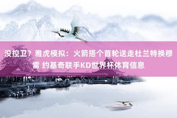 没控卫?雅虎模拟:火箭搭个首轮送走杜兰特换穆雷 约基奇联手KD世界杯体育信息