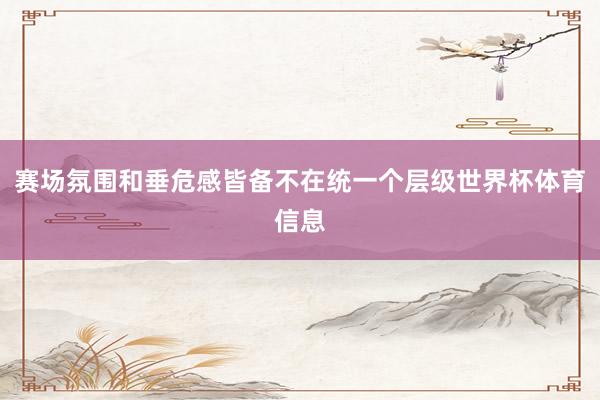 赛场氛围和垂危感皆备不在统一个层级世界杯体育信息