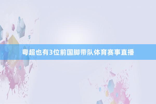 粤超也有3位前国脚带队体育赛事直播