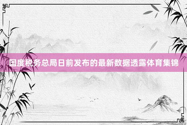 国度税务总局日前发布的最新数据透露体育集锦