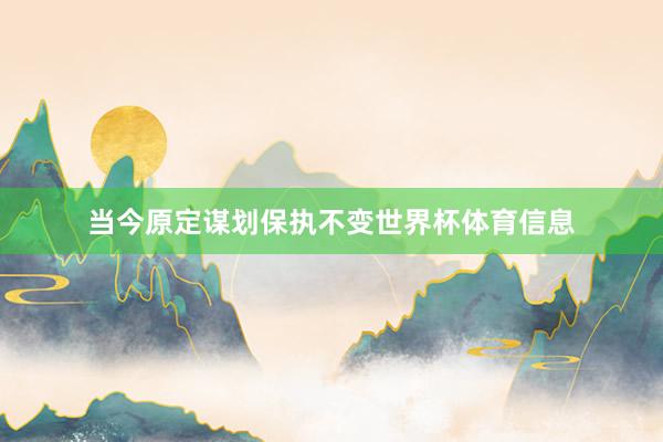 当今原定谋划保执不变世界杯体育信息