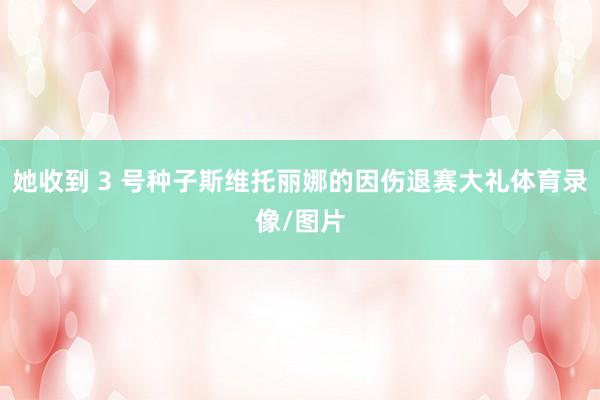 她收到 3 号种子斯维托丽娜的因伤退赛大礼体育录像/图片